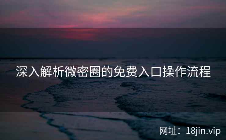 深入解析微密圈的免费入口操作流程