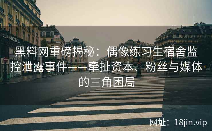 黑料网重磅揭秘:偶像练习生宿舍监控泄露事件——牵扯资本、粉丝与媒体的三角困局