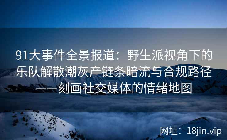 91大事件全景报道:野生派视角下的乐队解散潮灰产链条暗流与合规路径——刻画社交媒体的情绪地图