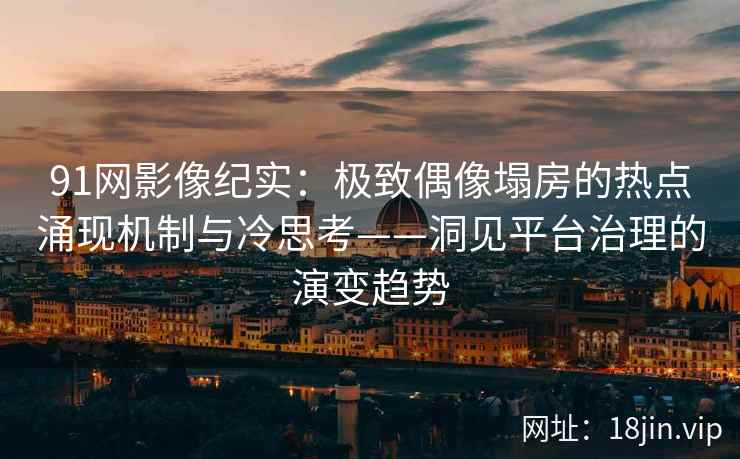 91网影像纪实:极致偶像塌房的热点涌现机制与冷思考——洞见平台治理的演变趋势